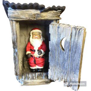 Santa in Outhouse Collectible